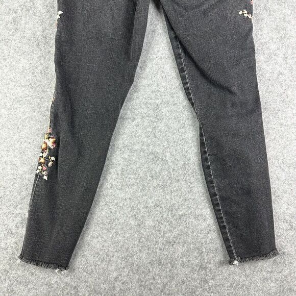 Abercrombie & Fitch Simone High Rise Ankle Jeans Womens 27 Floral Embroidered* - Picture 9 of 16